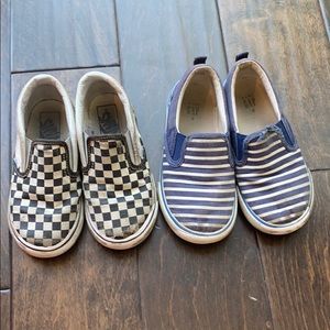 Boys slip on tennis shoes. Vans and Gap